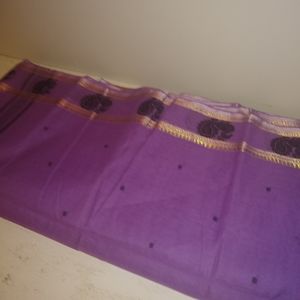 Cotton Purple Saree